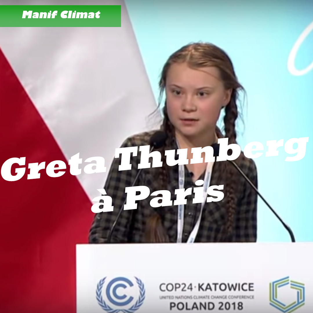 Greta Thunberg présente à la deuxième manifestation pour le climat a Paris